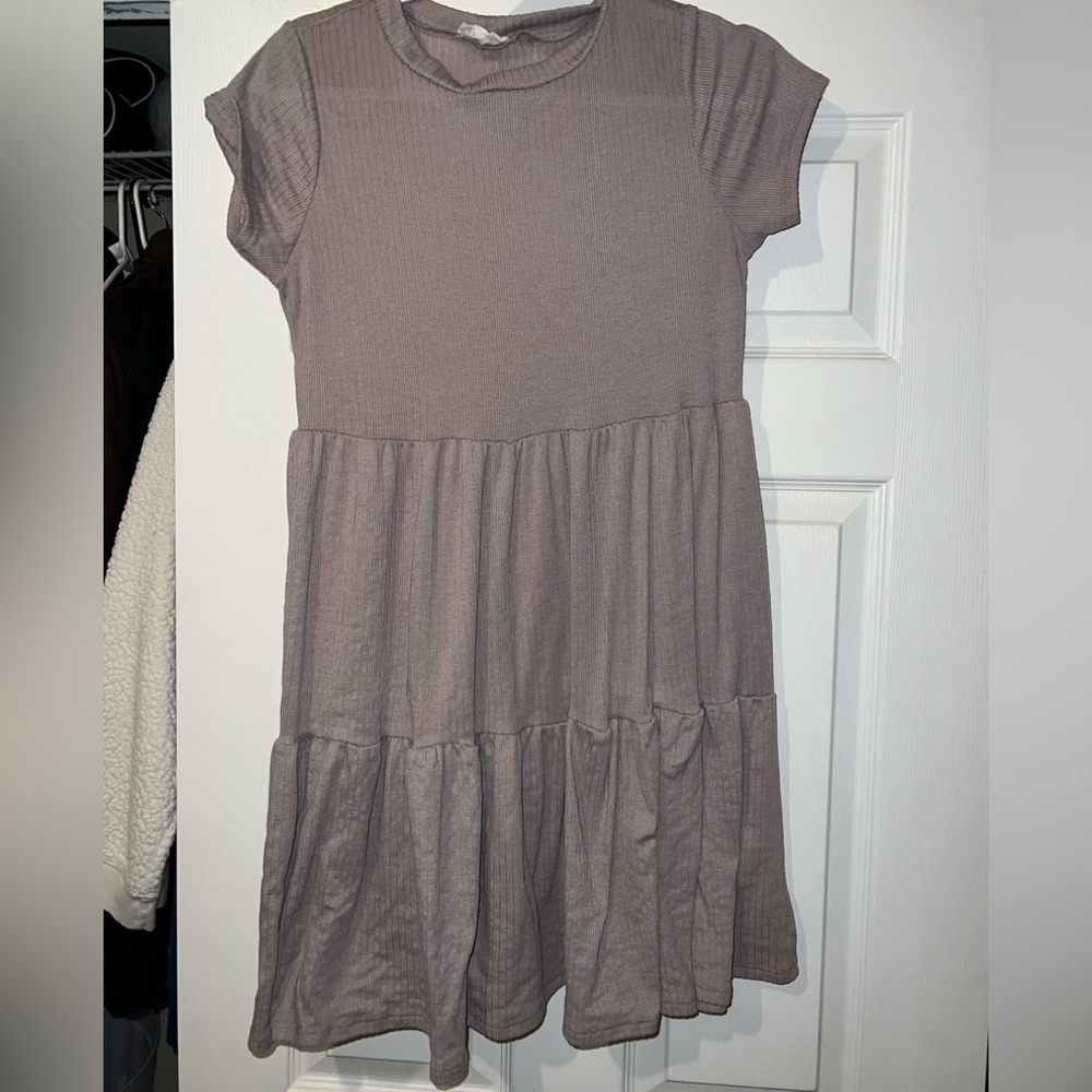 Beige Ruffle Dress